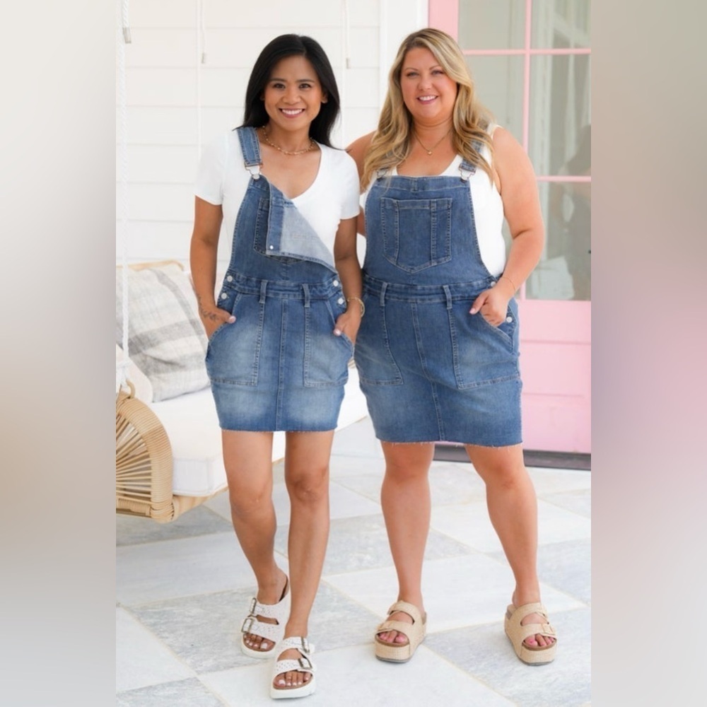 Judy Blue High Rise Medium Wash Raw Hem
Overall Dress